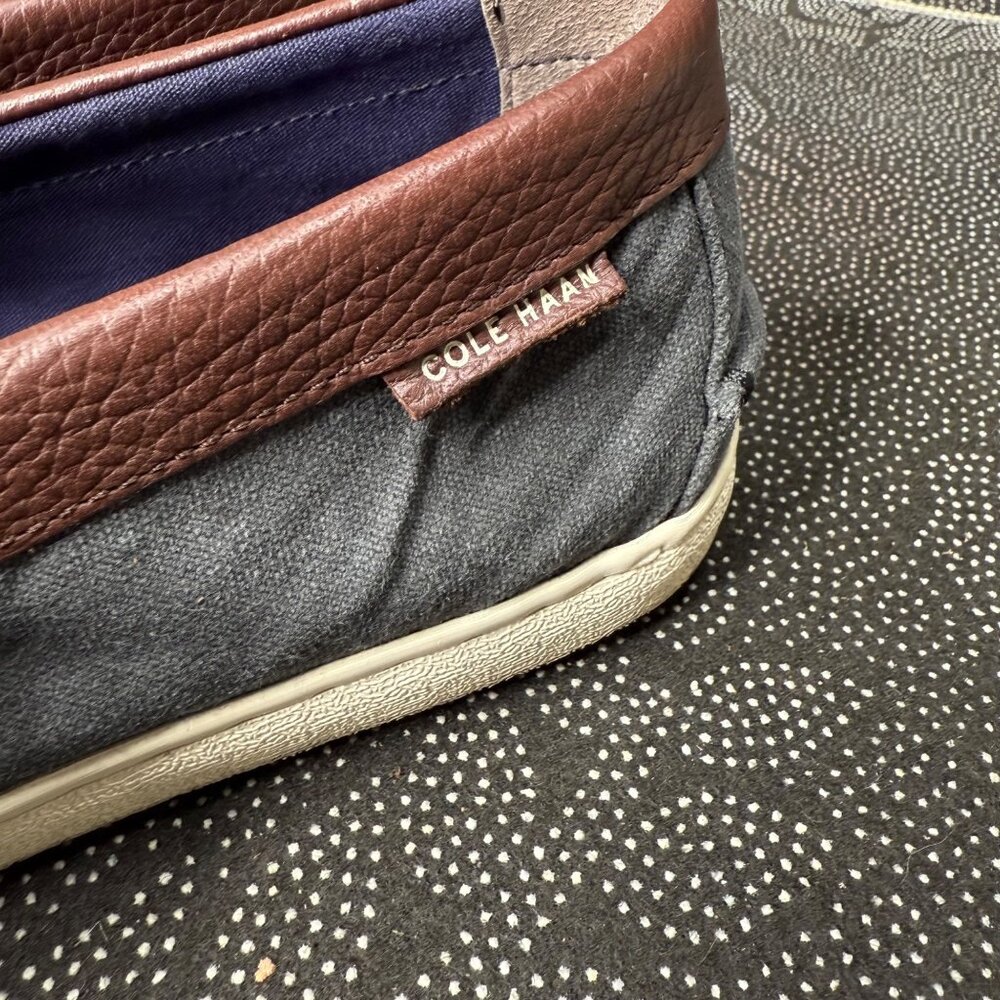 Cole Haan Mens Slip-On Loafers Size 12M Gray Canvas & Brown Leather - Picture 9 of 10